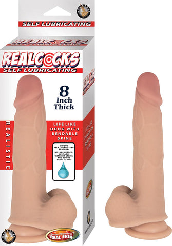 REALCOCKS SELF LUBRICATING 8" THICK-WHITE