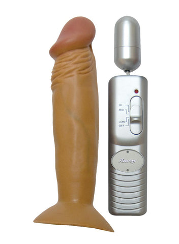 WOPPER 6" VIBRATING DONG W/BULLET LATIN - BROWN