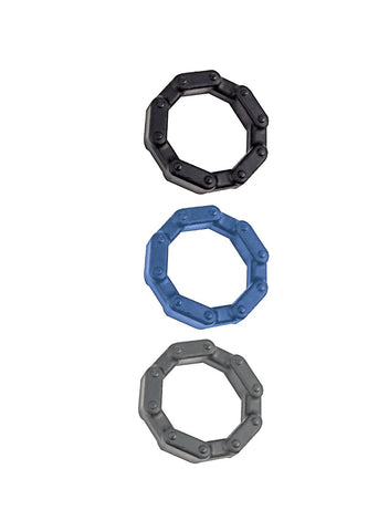 CHAINLINK COCKRINGS BLACK BLUE GREY